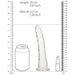 Clear 7-inch slim dildo with suction base shown next to soda can and lipstick for size comparison and measurement scale.