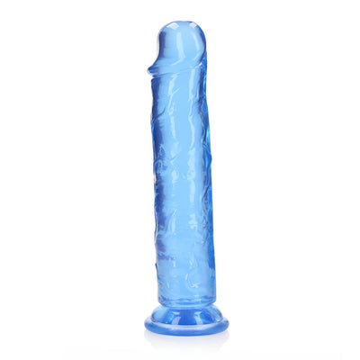 Realrock Crystal Clear Straight 10 In. Dildo Without Balls Blue - SexToy.com