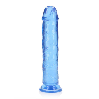 Realrock Crystal Clear Straight 10 In. Dildo Without Balls Blue - SexToy.com