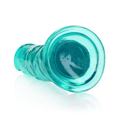 Realrock Crystal Clear Straight 11 In. Dildo Without Balls Turquoise - SexToy.com