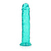 Realrock Crystal Clear Straight 11 In. Dildo Without Balls Turquoise - SexToy.com