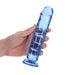 Realrock Crystal Clear Straight 7 In. Dildo Without Balls Blue - SexToy.com