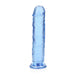 Realrock Crystal Clear Straight 7 In. Dildo Without Balls Blue - SexToy.com