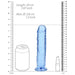 Realrock Crystal Clear Straight 7 In. Dildo Without Balls Blue - SexToy.com
