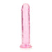 Realrock Crystal Clear Straight 7 In. Dildo Without Balls Pink - SexToy.com