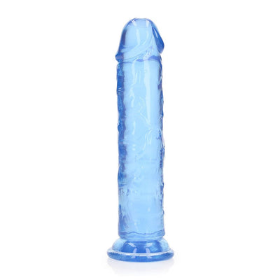 Realrock Crystal Clear Straight 8 In. Dildo Without Balls Blue - SexToy.com