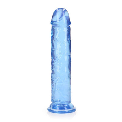 Realrock Crystal Clear Straight 8 In. Dildo Without Balls Blue - SexToy.com
