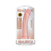 Realrock 8-inch curved realistic dildo in vanilla color with suction cup, displayed in clear packaging.