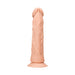 Realrock flesh-colored realistic dildo with pronounced head, textured veins, and suction cup base.