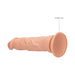 Realrock 10-inch flesh-colored dildo with textured shaft and strong suction cup base for hands-free use.