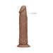 Tan realistic dildo with pronounced head and textured shaft made from super soft body-safe TPE with suction cup base.