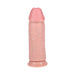 Realrock extra thick 9-inch dildo with realistic veins and suction cup base in natural skin tone.