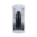 Realrock extra thick 9-inch black dildo with suction base in clear retail packaging.