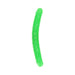 Glow in the dark neon green double-ended flexible dildo with realistic texture and smooth finish.