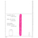 Bright pink double-ended dildo with detailed texture, shown with size measurements and comparison icons for scale.