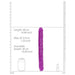Purple double-ended dildo with detailed texture, shown with size measurements and scale comparisons.