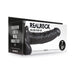 RealRock Hollow Strap-On with balls in black, 7-inch realistic design displayed on product packaging.