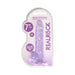 Purple crystal clear 7-inch realistic dildo with suction cup in branded Realrock packaging.