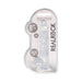 Realrock 8-inch crystal clear realistic dildo with balls and suction cup in transparent packaging.