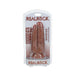 Realrock two-in-one dual dildo with suction base in brown, packaged in clear plastic display.