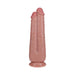 Realrock Two In One dual-ended dildo in natural skin tone with suction base for hands-free use