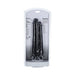 Realrock two-in-one black dual-ended dildo in clear retail packaging.