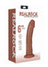 RealRock 6-inch realistic vibrating dildo with suction cup in natural brown tone, detailed veins, and curved shape.