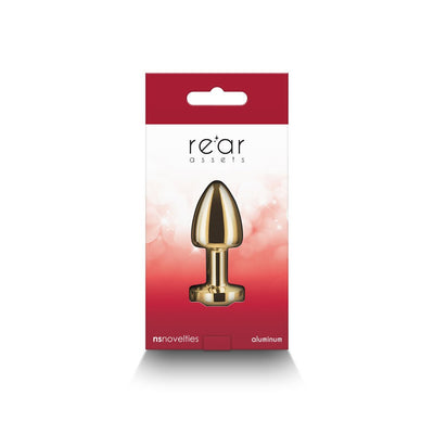 Rear Assets Petite Metal Anal Plug Gold/red - SexToy.com