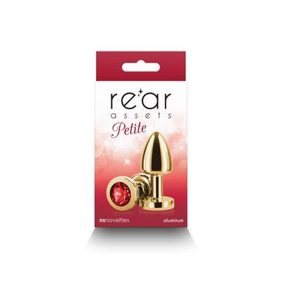Rear Assets Petite Metal Anal Plug Gold/red - SexToy.com