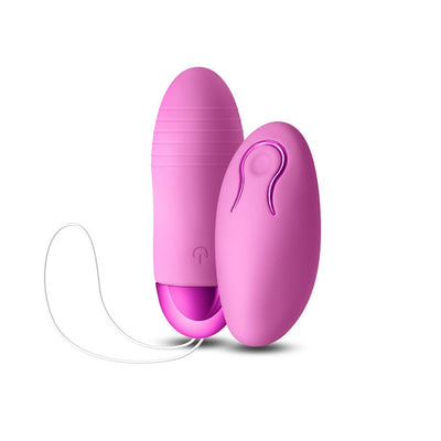 Pink insertable remote bullet vibrator with wireless remote control and smooth silicone finish.
