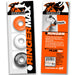 Packaging of OxBalls Ringer Max 3 Pack showing three stretchy rubber rings in orange, white, and black with product details on the back.