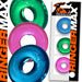 Three colorful translucent OxBalls Ringer Max rings in blue, green, and pink with packaging showing the same set.