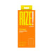 Orange and yellow packaging of Rize Grasp self-lubricating stroker with product features and line drawing.