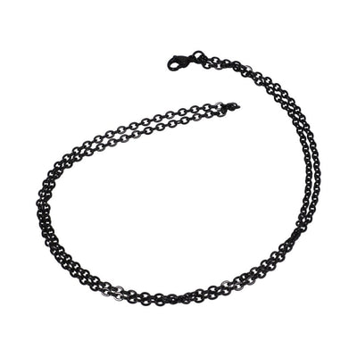 Black metal chain lanyard with lobster clasp for Rock Solid Ez Top cap accessory.