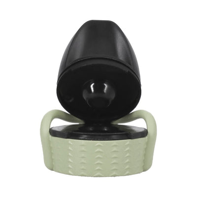 Glow-in-the-dark medium Rock Solid EZ Top cap with black push-button and textured grip ring.