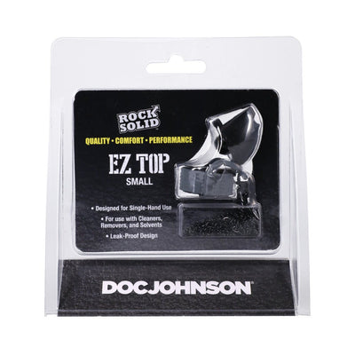 Rock Solid EZ Top Small grey cap with lanyard in clear retail packaging by Doc Johnson