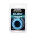 Blue glow-in-the-dark Big O C-ring in clear retail packaging by Doc Johnson Rock Solid.