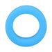 Blue glow-in-the-dark flexible silicone O-shaped ring with smooth finish on white background.