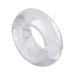 Clear soft stretchy donut-shaped C-ring made from body-safe TPE material for enhanced performance.