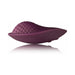Burgundy textured silicone wearable vibrator with smooth curved design and remote control compatibility.