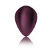 Burgundy teardrop-shaped personal massager with textured surface and smooth silicone finish.
