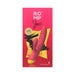 Magenta and yellow Romp Jazz dual stim rabbit vibrator with textured shaft on bright pink and yellow packaging.