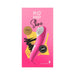 Romp Shine Pink clitoral air vibrator with white suction head displayed on bright pink packaging with design and technology badges.