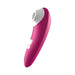 Hot pink and white clitoral air pulsator with ergonomic design and two-button control panel.