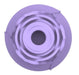Top view of a lavender rose-shaped suction stimulator with concentric petal design and central opening.