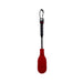 Red mini oval paddle with black handle and wrist strap for easy grip and control.