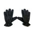 Black genuine leather gloves with elasticated wrists, shown palm side up, size extra large.