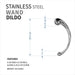 Stainless steel curved wand with 3 cm and 4.5 cm balls, 25.5 cm length, polished surface, and product dimensions shown.