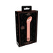 Packaging box of Royal Gems Jewel G-spot vibrator in rose gold with elegant black and pink design.