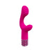 Pink silicone rechargeable vibrator with curved G-spot design and decorative jeweled base.